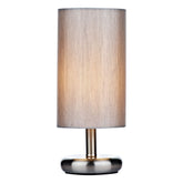 Tico Touch Table Lamp Satin Chrome With Grey Shade